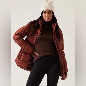 Athleta Downtown Puffer Jacket sz. XS Ancient Mahogany